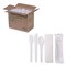 Eco-Products Plantware Compostable Fork/Knife/Napkin/Spoon Cutlery Kit - Pearl White (250/Carton)